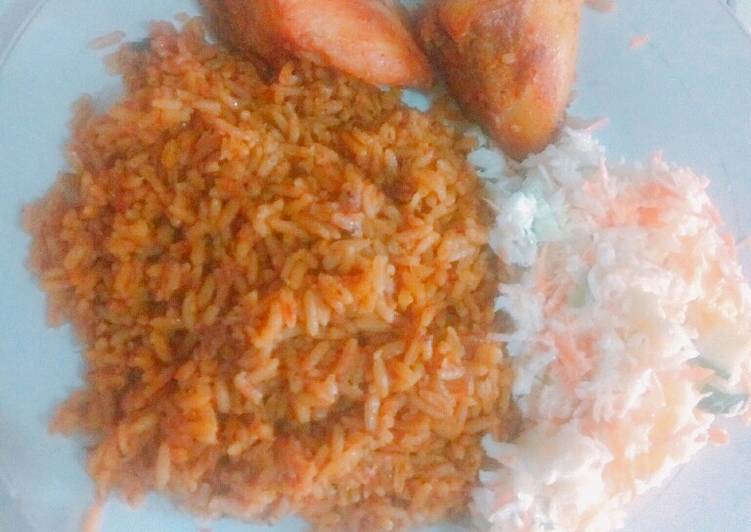 Recipe of Homemade Jollof rice, coleslaw &amp; chicken