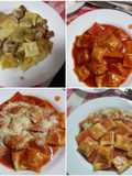 Ravioles caseros con espinaca y champiñones