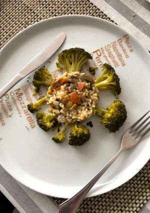 Foto principal de Arroz de verduras con lentejas pardinas