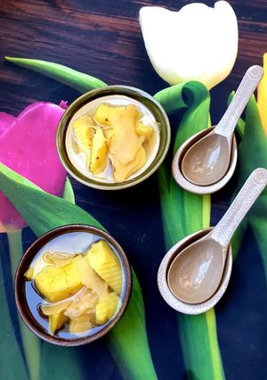 Hình của món Chè khoai lang nấu gừng.