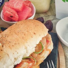 A picture of Chicken fajita sub.