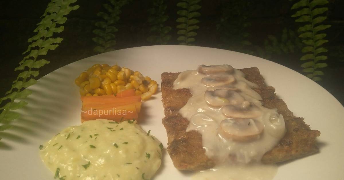 Resep Steak Tempe With Mushroom Sauce And Mashed Potato Oleh ~dapur