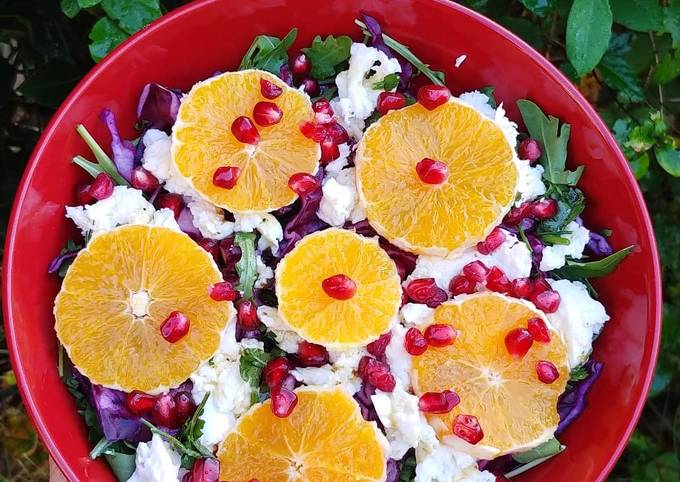 Steps to Make Speedy Orange pomegranate salad with mozzarella cheese