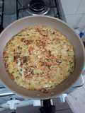 Tortilha de repolho, cenoura e alho poró