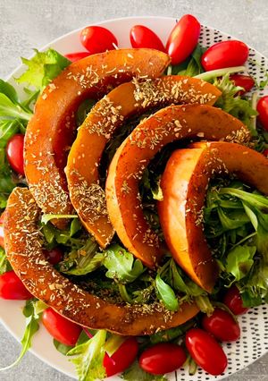 Une photo de Salade hivernale au potimarron healthy