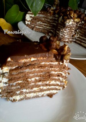 صورة لوصفة كيكة طبقات الشوكولا الروسية 🍰🍹