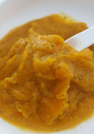 Foto resep Bubur Lembut Kabocha-Wortel-Bayam MPASI