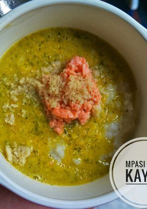 Foto resep MPasi 8mo+ Beras putih, jagung,ikan salmon,bayam,bubuk almond