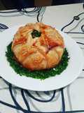 Volcán de hojaldre relleno con queso y bacon