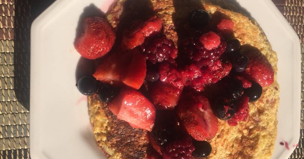 Pancakes de avena y frutos rojos Receta de Maria Ines Carbery Cookpad