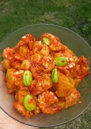 Foto resep Sambal kentang udang pete