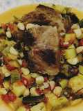 Calabacitas a la mexicana con carne de puerco