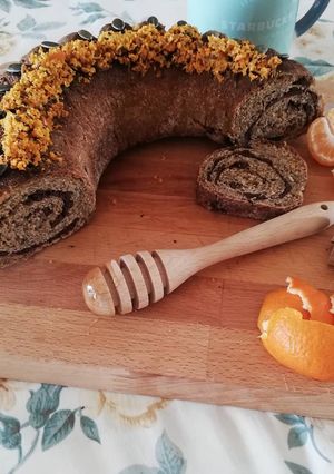 Foto di Ciambella di pane al cioccolato, mandarini e cannella 🌷