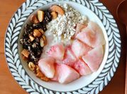 A picture of fruit yogurt