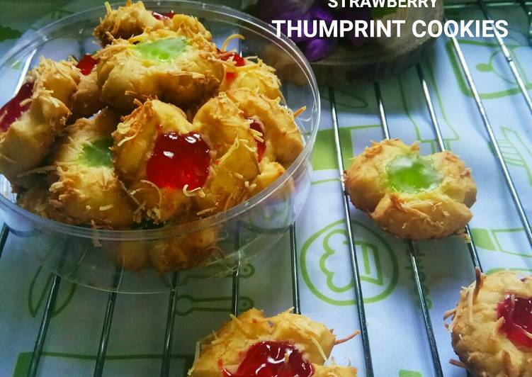 Bagaimana Menyiapkan 280. Strawberry Thumbprint Cookies Anti Gagal