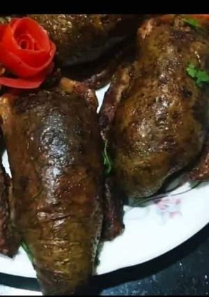 صورة لوصفة حمام محشي بالرز والكبد