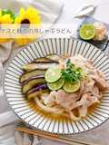 Chilled Udon with Eggplant and Pork Shabu-Shabu