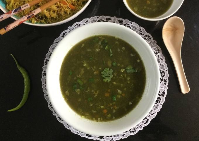 Steps to Prepare Speedy Hot and Sour Spinach Soup