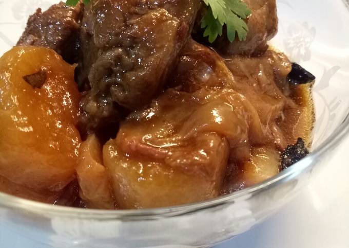 Cara Gampang Menyiapkan Beef brisket,tendon dan lobak putih yang Enak Banget
