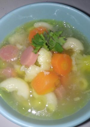 Foto resep Sup makaroni sosis