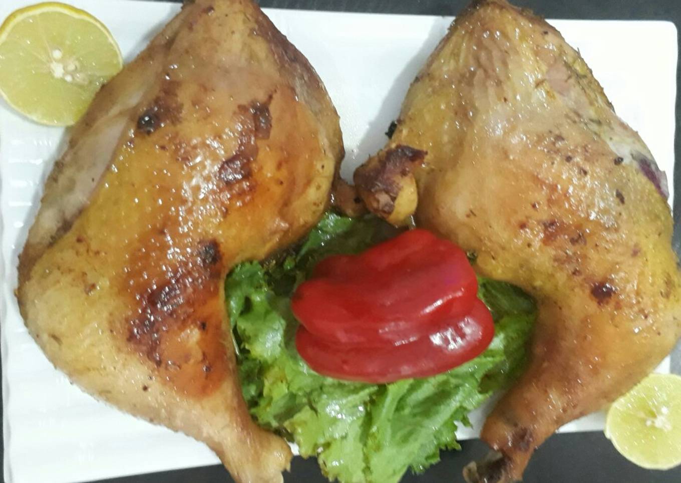 Grilled chicken thighs