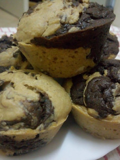 A picture of Marbled Chocolate Banana Muffins.