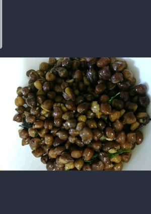 A picture of Black channa sundal.