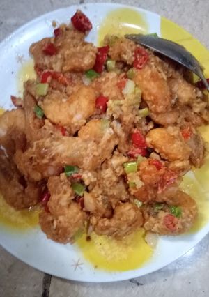 Foto resep Udang crispy saus telur asin