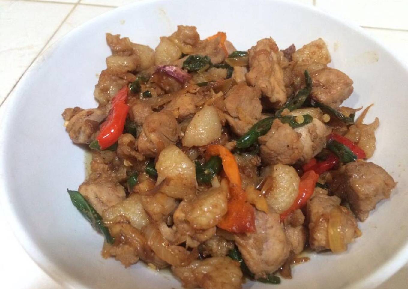 Oseng Babi Bawang Cabe Hijau
