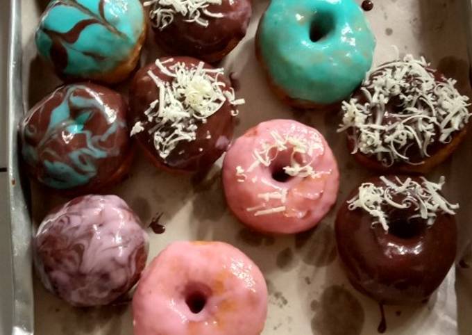 Donat kentang eggless toping glaze homemade