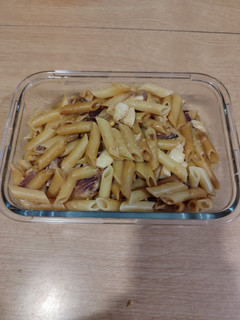 Una foto de Pasta cremosa de champiñones con soja