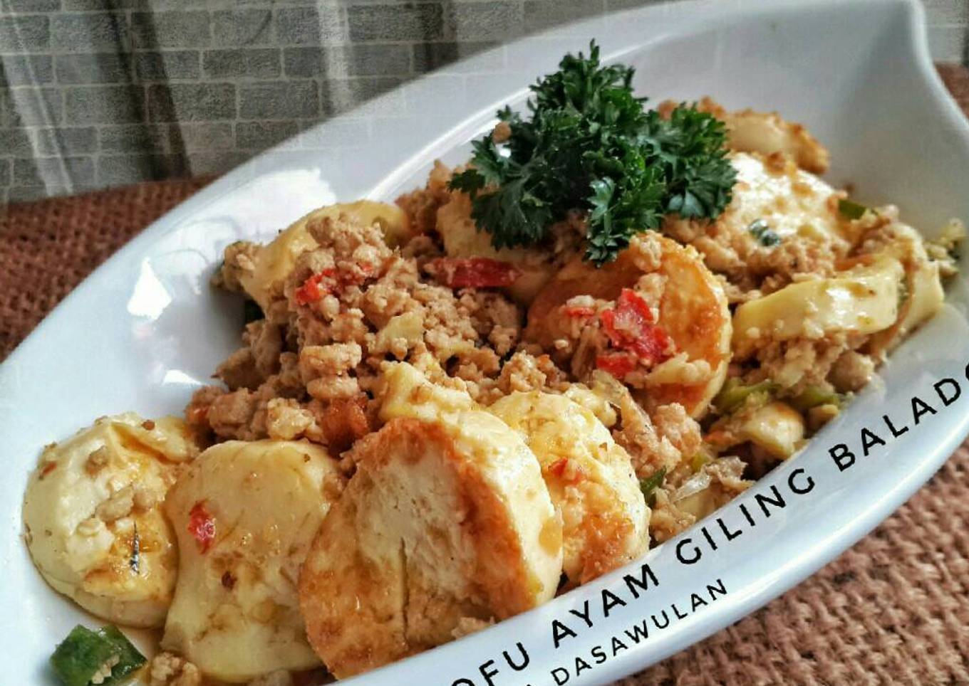 Tofu Ayam Giling Balado