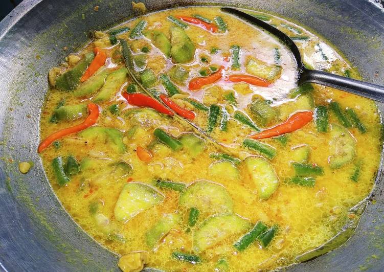 Santan tempe terong kacang panjang