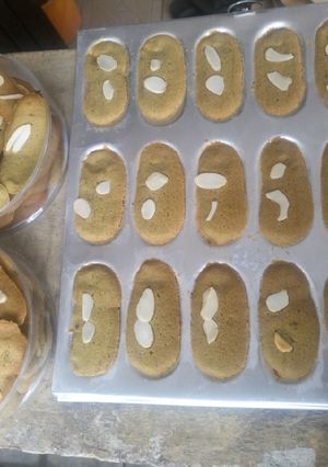 Foto resep Lidah kucing Almond greentea