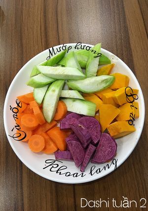 Hình của món Ăn dặm : nước Dashi rau củ.