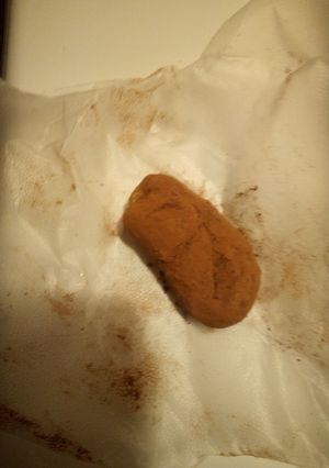 A picture of Homemade Caramels Rolled in Cocoa.