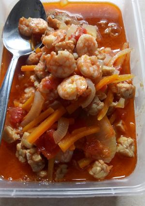 Foto resep Udang Tempe Asem Manis Pedas