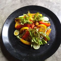 A picture of Navratri sizzler plate (vegetarian dish).
