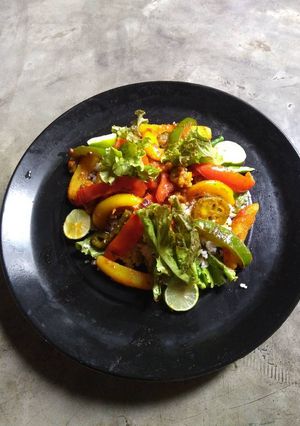 A picture of Navratri sizzler plate (vegetarian dish).