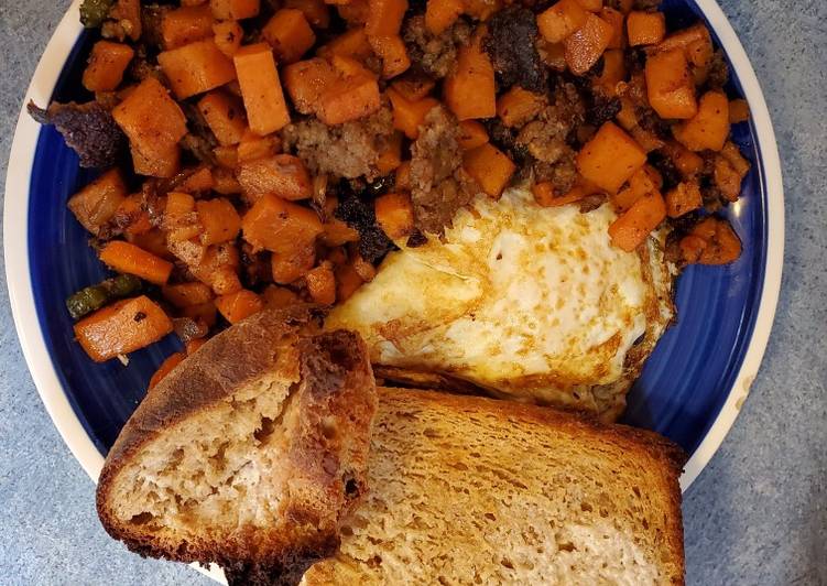 Steps to Make Any-night-of-the-week Sweet Potato Sausage Breakfast Hash