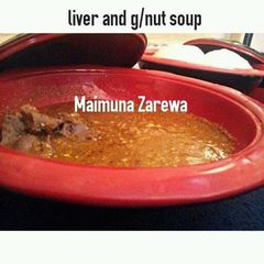 Liver and groundnut soup A picture of Liver and groundnut soup.
