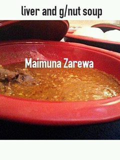 A picture of Liver and groundnut soup.