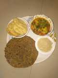 Bajri thepla with potato sabji