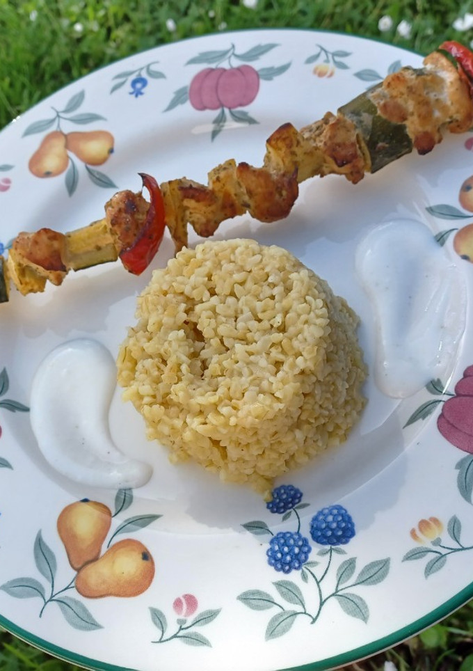 Zöldséges csirkesaslik recept fotója