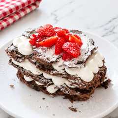 Chocolate Bread Mille-Feuille | kreasi leftover roti tawar coklat-レシピのメイン写真