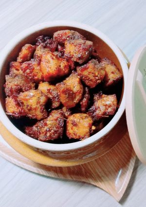 Hình của món Khô heo giả bò nướng.