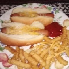 Cheese dogs and fries 🍟 A picture of Cheese dogs and fries 🍟.
