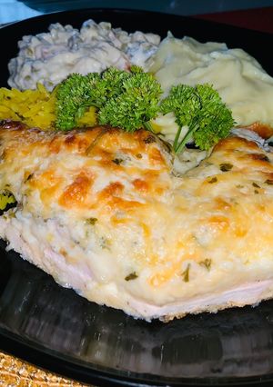 Tejszínes-sajtos rakott csirkemell recept fotója