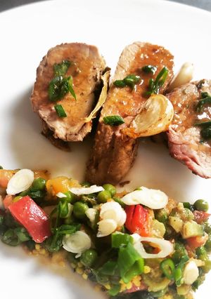 Une photo de Filet mignon de porc cuit à basse température