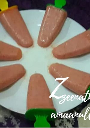 A picture of Strawberry Popsicles.